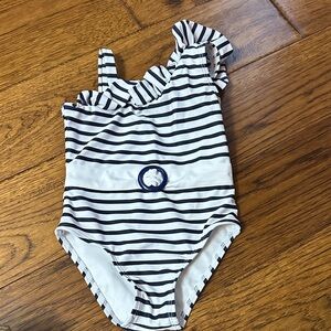 Striped Ruffle One-Piece Swimsuit